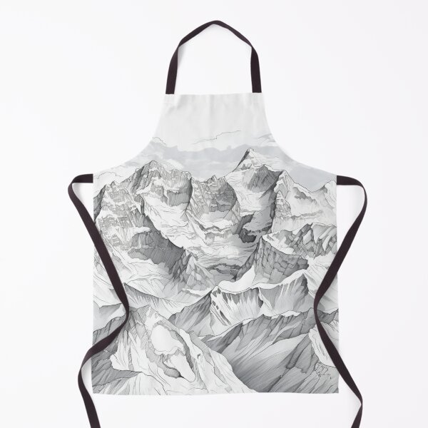 Item preview, Snowy Mountains Drawing designed and sold by NicolasGlowArt.