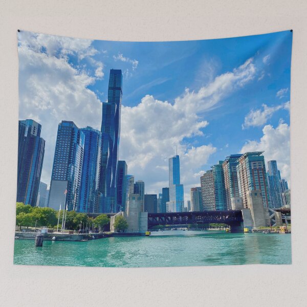 Item preview, Chicago River Skyline designed and sold by mamamur.