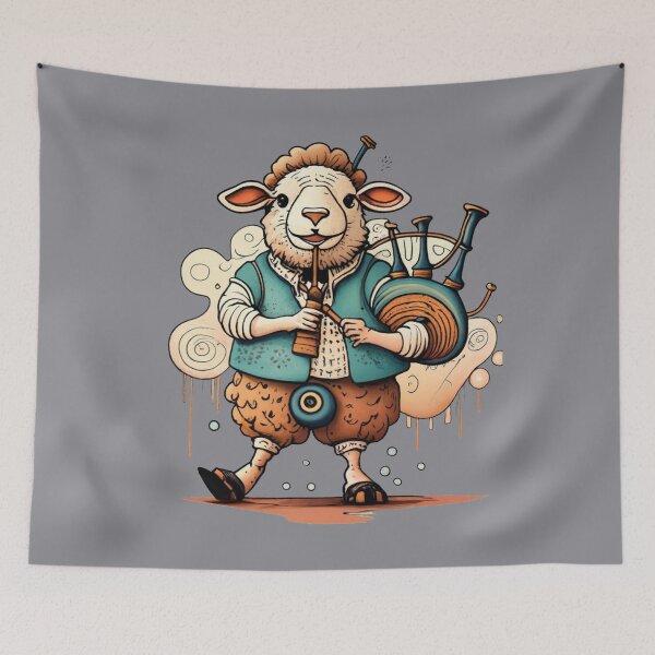 Item preview, Funny Sheep Playing Bagpipes Design designed and sold by Nature's Fancy.