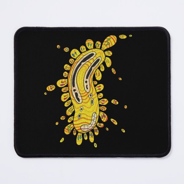 Item preview, Groovy Ruber hose style flower  black background  designed and sold by Sarah k Stevenson.