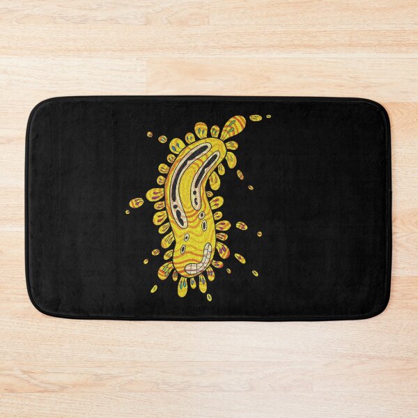 Item preview, Groovy Ruber hose style flower  black background  designed and sold by Sarah k Stevenson.