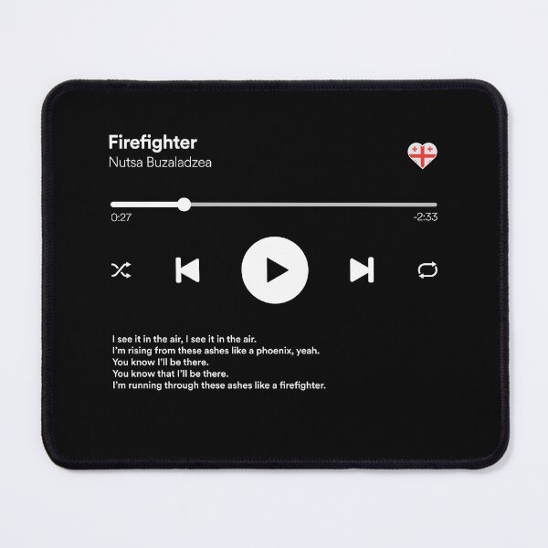 Item preview, Firefighter - Nutsa Buzaladze - Georgia - Eurovision 2024 - Media Player Mockup designed and sold by Vision-Tees.