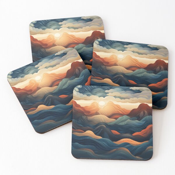 Item preview, Sunset Mountains Pattern designed and sold by NicolasGlowArt.