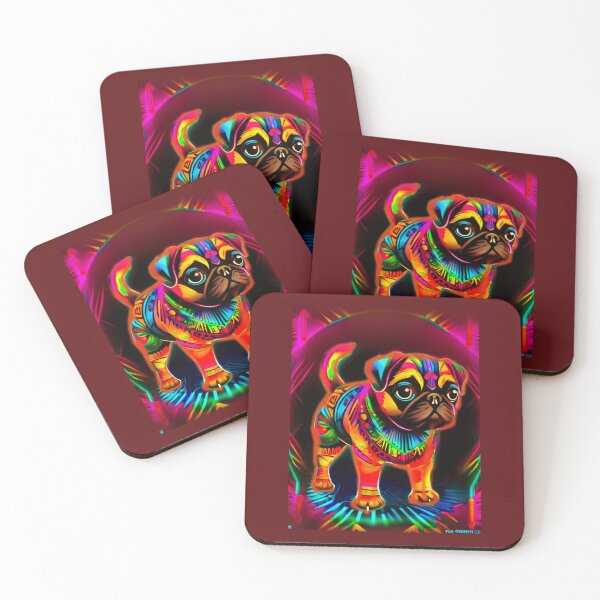 Item preview, Pug NEON INDIAN 28 designed and sold by RedBluffTraders.