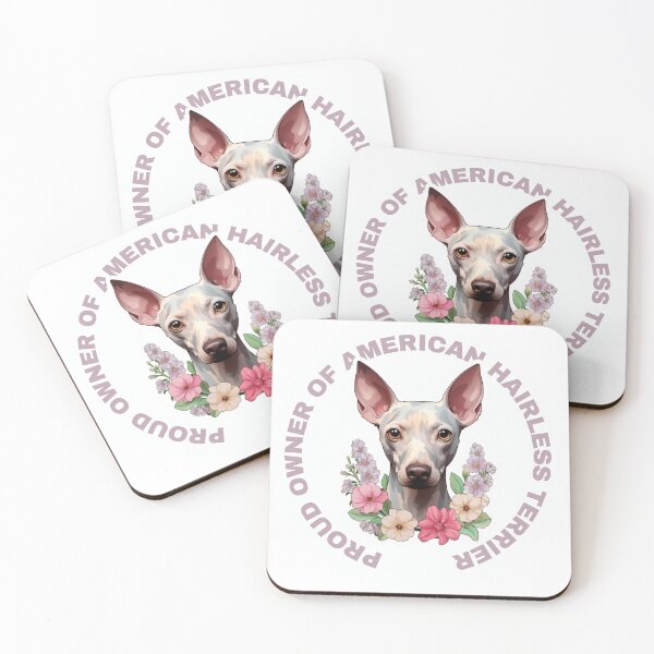 Item preview, Cute Flower American Hairless Terrier Mom Dad Guardian Angel Best Friend Doggie Paw designed and sold by SMARTKIT  DESIGNAGENCY.
