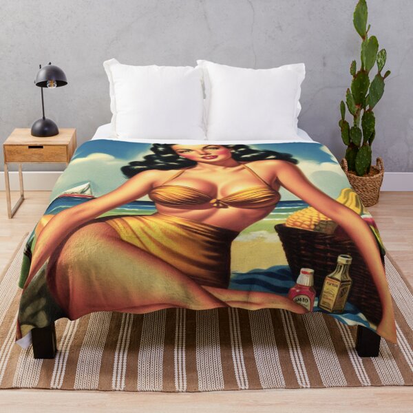 Item preview, chica de playa retro designed and sold by PulpVintage.