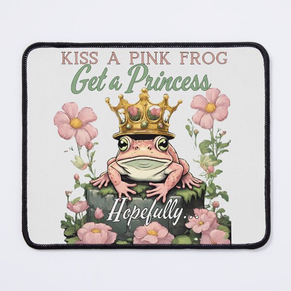 Item preview, Kiss the frog, the Frog Princess, toadstool pink vintage drawing designed and sold by coloursforkids.