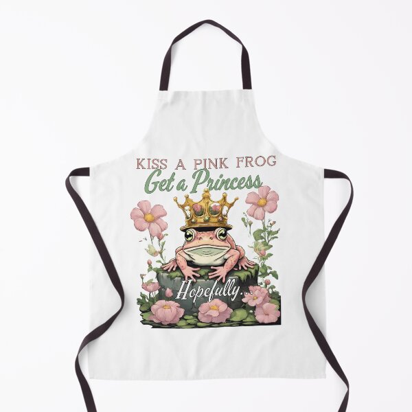 Item preview, Kiss the frog, the Frog Princess, toadstool pink vintage drawing designed and sold by coloursforkids.
