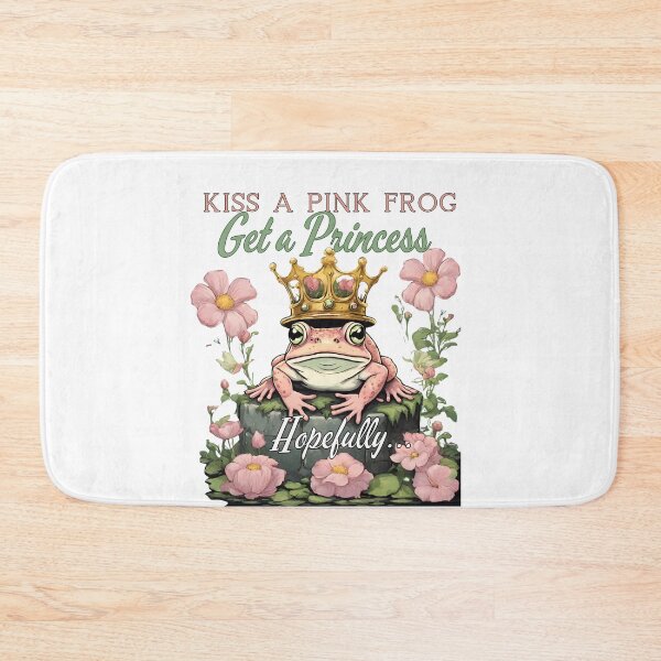 Item preview, Kiss the frog, the Frog Princess, toadstool pink vintage drawing designed and sold by coloursforkids.