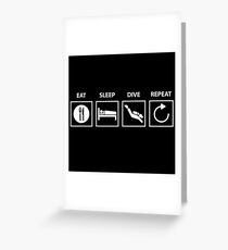 Diving diving. Greeting Card
