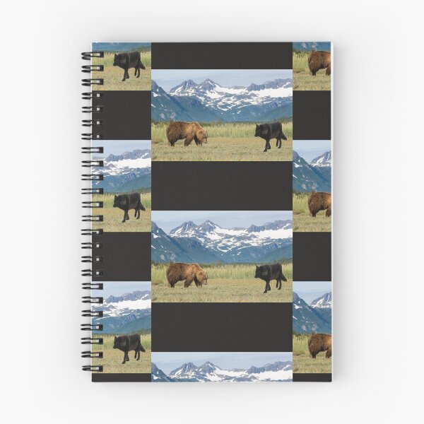 Artikelvorschau, Alaska-Berge mit Bär und schwarzem Wolf entworfen und verkauft von oconnelltia.