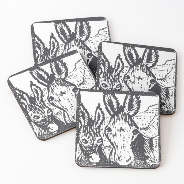 Item preview, Mom burro with baby in desert designed and sold by CrittersByLola.