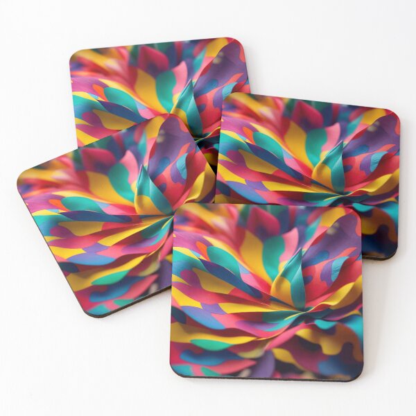 Item preview, Close-up of a colorful flower designed and sold by Skull Rhiz.