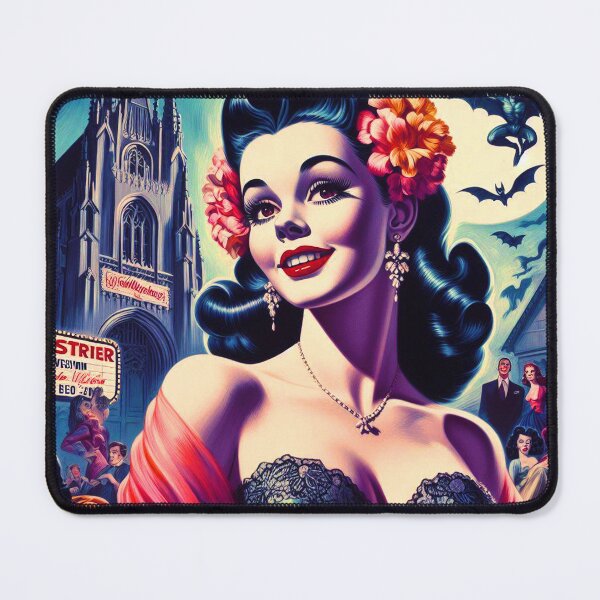Item preview, Vintage Vampire Pin-up designed and sold by PulpVintage.