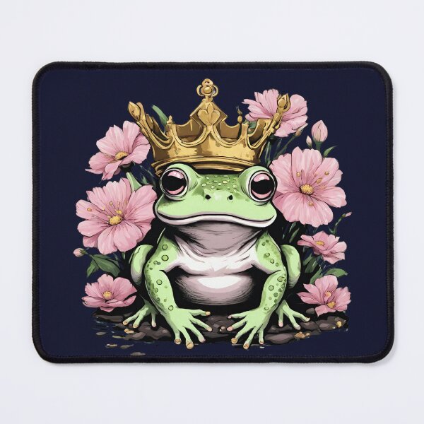 Item preview, the Frog king from the fairy tale , pink vintage style hibiscus flowers designed and sold by coloursforkids.