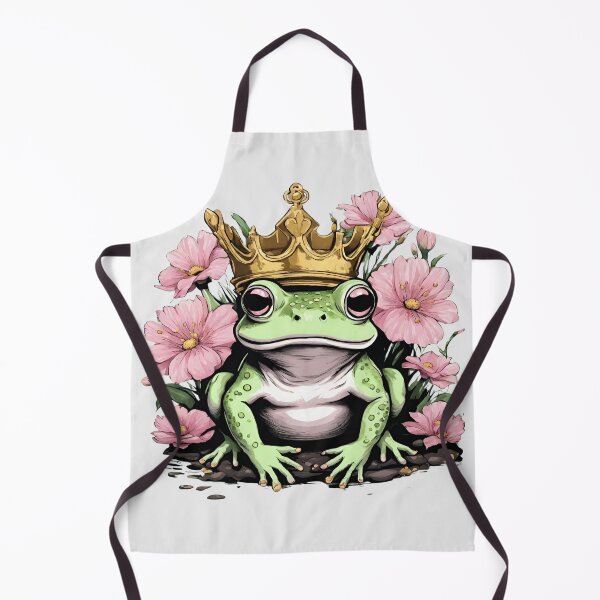 Item preview, the Frog king from the fairy tale , pink vintage style hibiscus flowers designed and sold by coloursforkids.