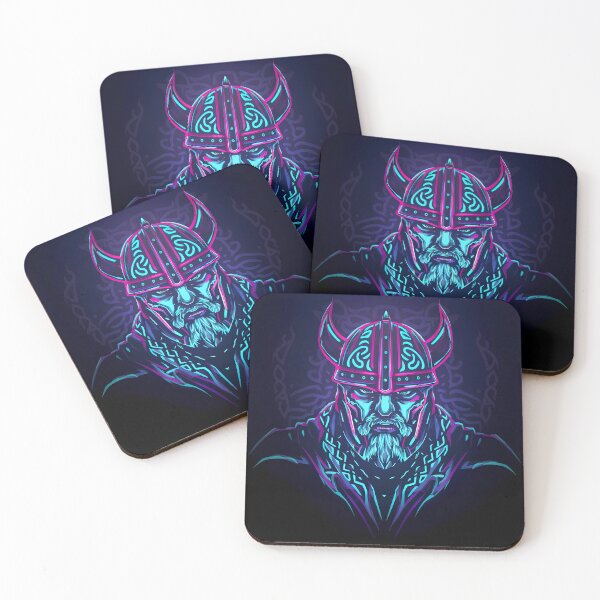 Item preview, Neon viking portrait designed and sold by Paul-Place.