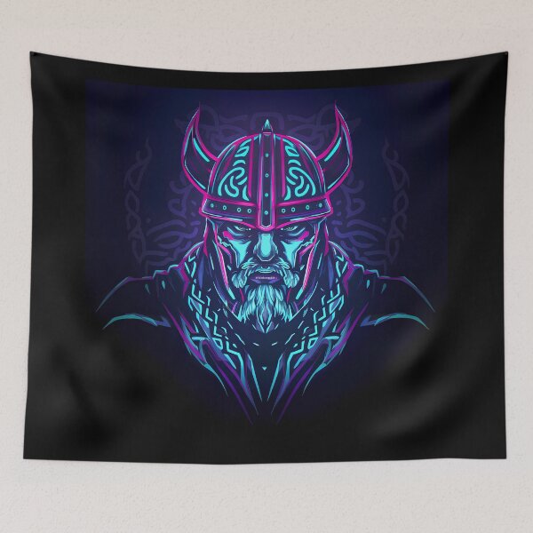 Item preview, Neon viking portrait designed and sold by Paul-Place.