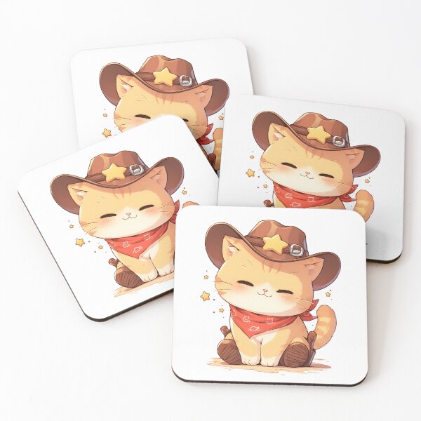 Item preview, Cute Cat With Cowboy Hat designed and sold by CoolMantras.