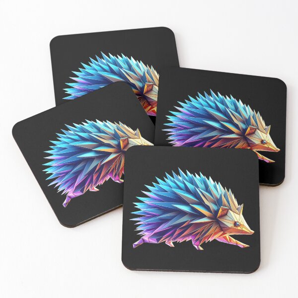 Item preview, Multicolored hedgehog origami geometric 3d neon, 3D Polygonal illustration designed and sold by CutOriginalArt.