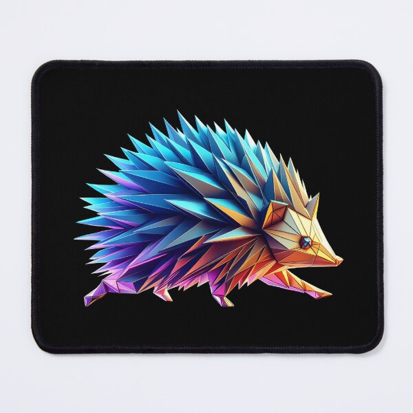 Item preview, Multicolored hedgehog origami geometric 3d neon, 3D Polygonal illustration designed and sold by CutOriginalArt.