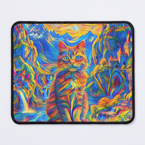 Item preview, Stylised castle and cat. DeepDream designed and sold by blackhalt.