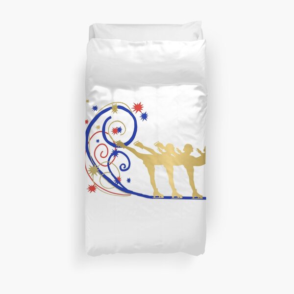 Gold Silhouette Synchro Team Graphic Design Duvet Cover