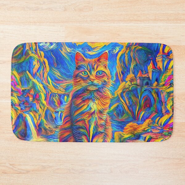 Item preview, Stylised castle and cat. DeepDream designed and sold by blackhalt.