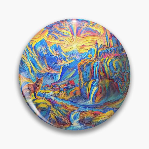 Item preview, Stylised castle and cat. DeepDream designed and sold by blackhalt.
