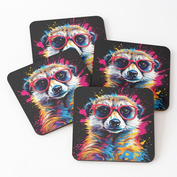 Item preview, Vibrant Meerkat Pop Art Bright Animal Art designed and sold by kakarikihill.