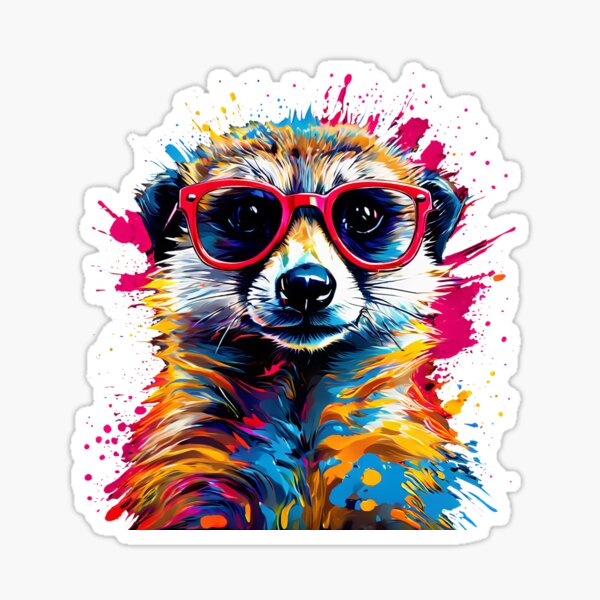 Item preview, Vibrant Meerkat Pop Art Bright Animal Art designed and sold by kakarikihill.