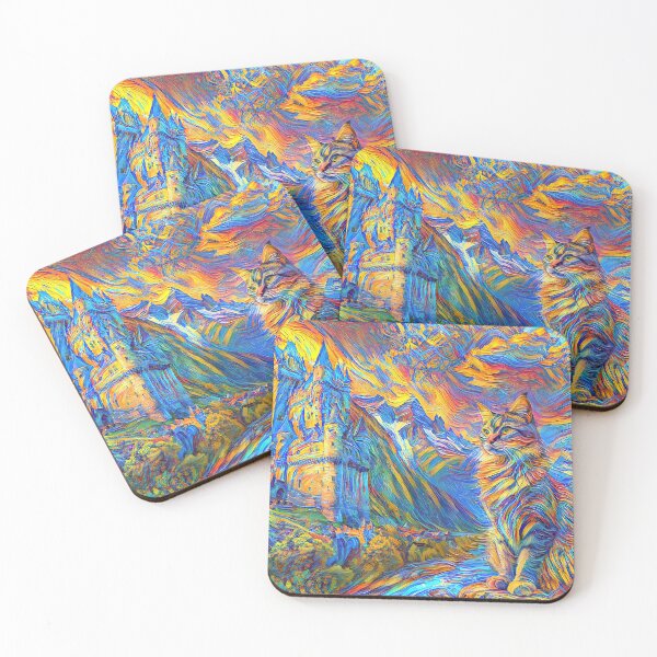 Item preview, Stylised castle and cat. DeepDream designed and sold by blackhalt.
