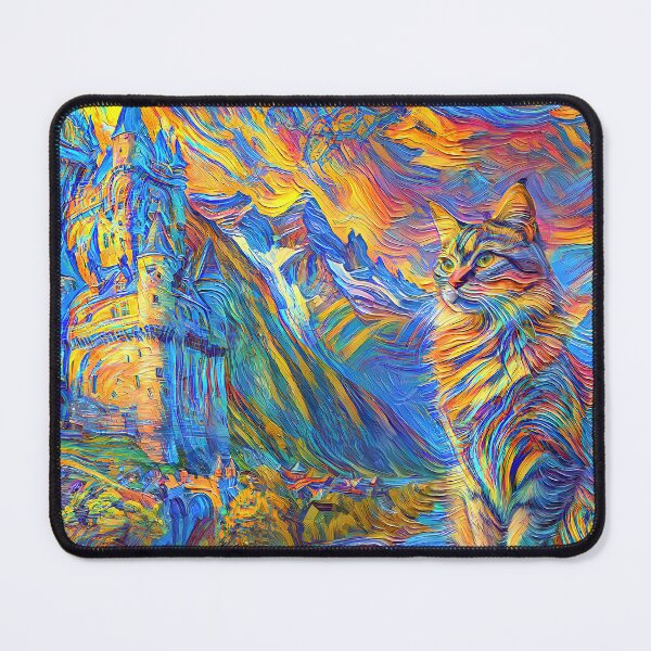 Item preview, Stylised castle and cat. DeepDream designed and sold by blackhalt.