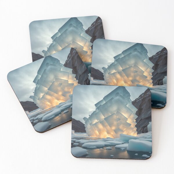 Item preview, mesmerizing sight: the iceberg glowing in the dark waters, creating an ethereal atmosphere designed and sold by petrovk.