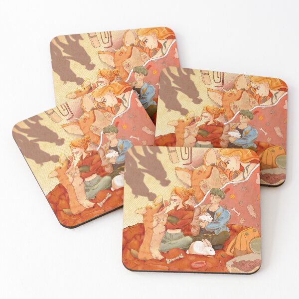 Item preview, Lovely Couple with Dog and Bunny Friends designed and sold by Kimmyguo.