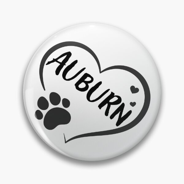 Item preview, Auburn pet dog or cat name in a heart with a paw, great gift for dog or cat owners designed and sold by OCS1337.