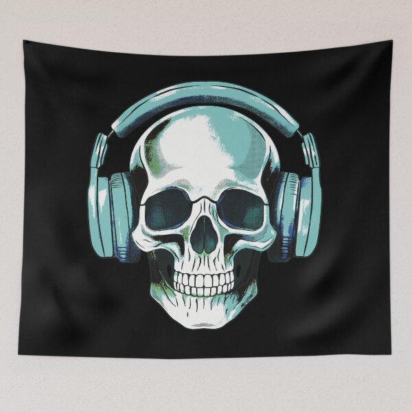Item preview, Human skull dj music designed and sold by AngeMNunez.