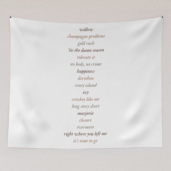 Item preview, evermore tracklist designed and sold by thatSunshineGrl.