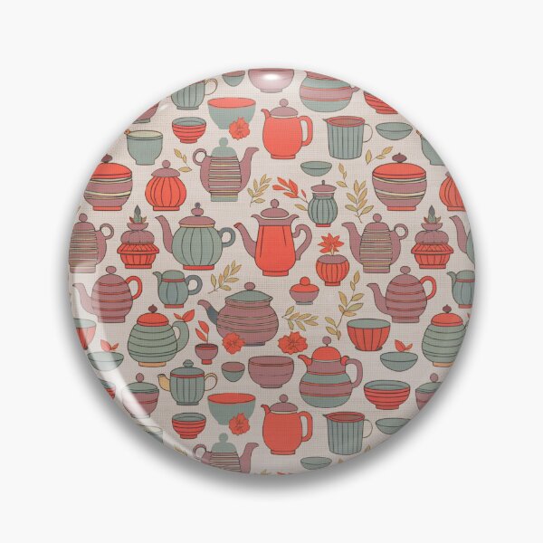 Item preview, Tea pots pattern red green designed and sold by Alessandro Remo Mazzoni Remotextiles.