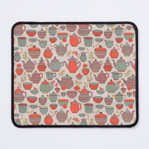 Item preview, Tea pots pattern red green designed and sold by Alessandro Remo Mazzoni Remotextiles.