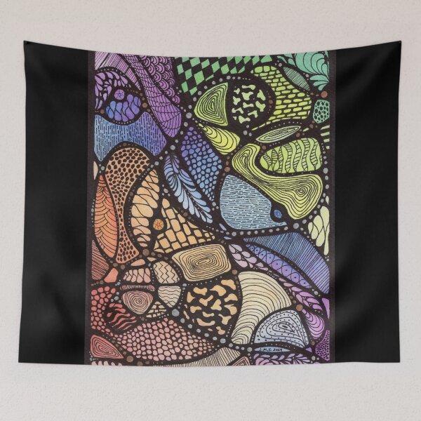Item preview, Neurographic Rainbow Doodle Watercolor designed and sold by janannes.