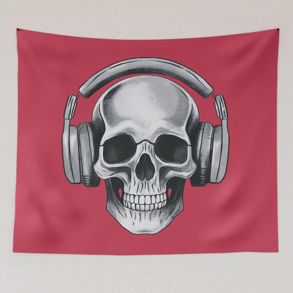 Item preview, Human skull dj music designed and sold by AngeMNunez.
