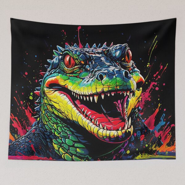 Item preview, Vibrant Alligator Pop Art Bright Animal Art designed and sold by kakarikihill.