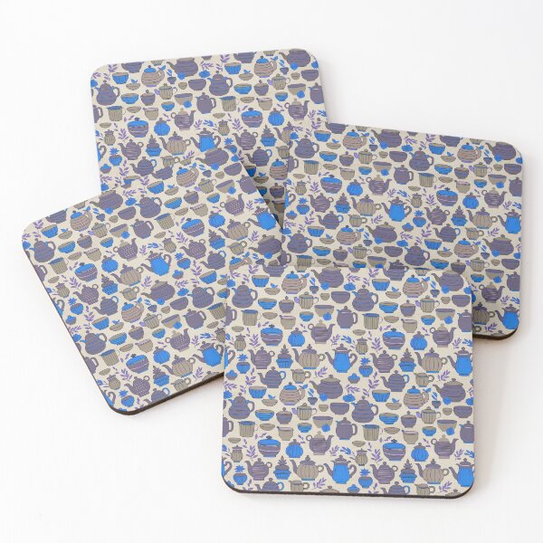Item preview, Tea pots pattern blue designed and sold by Alessandro Remo Mazzoni Remotextiles.