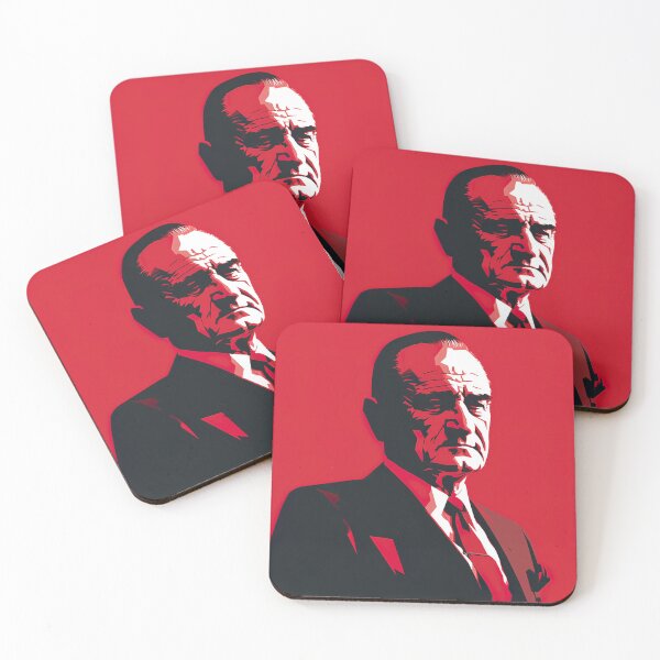 Item preview, Lyndon B. Johnson | Red minimalism designed and sold by ComicsFactory.