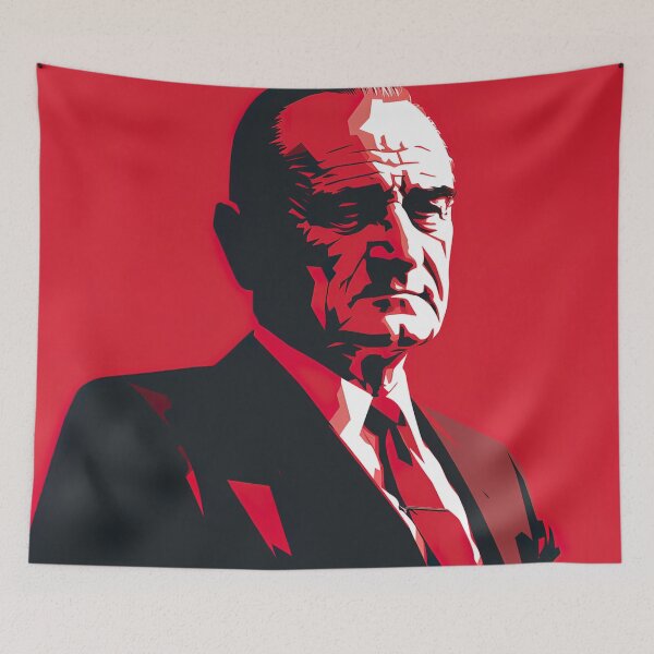 Item preview, Lyndon B. Johnson | Red minimalism designed and sold by ComicsFactory.
