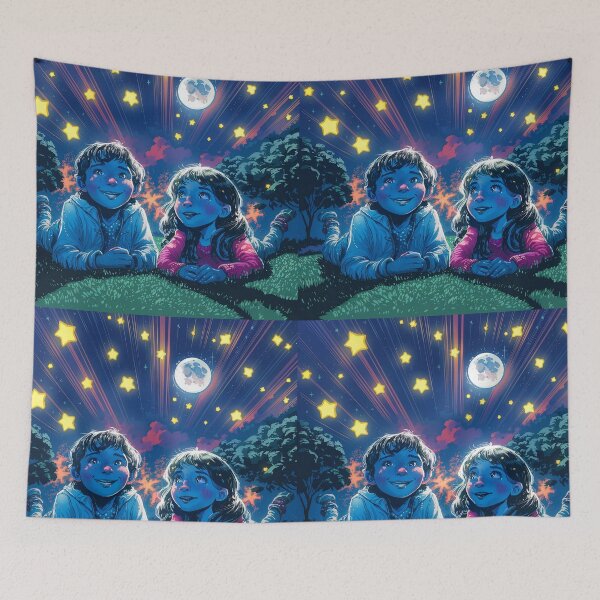 Item preview, Stargazing with your love in your childhood designed and sold by EmeraldeaArt.