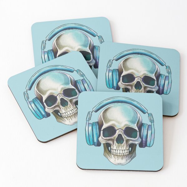 Item preview, Human skull dj music designed and sold by AngeMNunez.