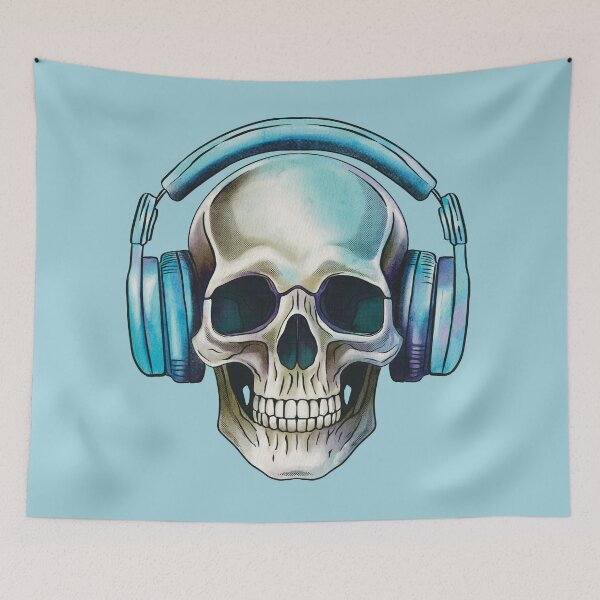 Item preview, Human skull dj music designed and sold by AngeMNunez.
