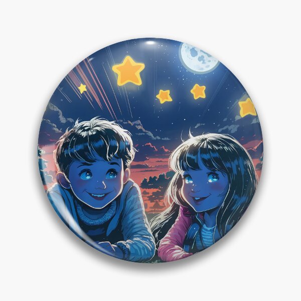 Item preview, Young love couple stargazing - anime style designed and sold by EmeraldeaArt.
